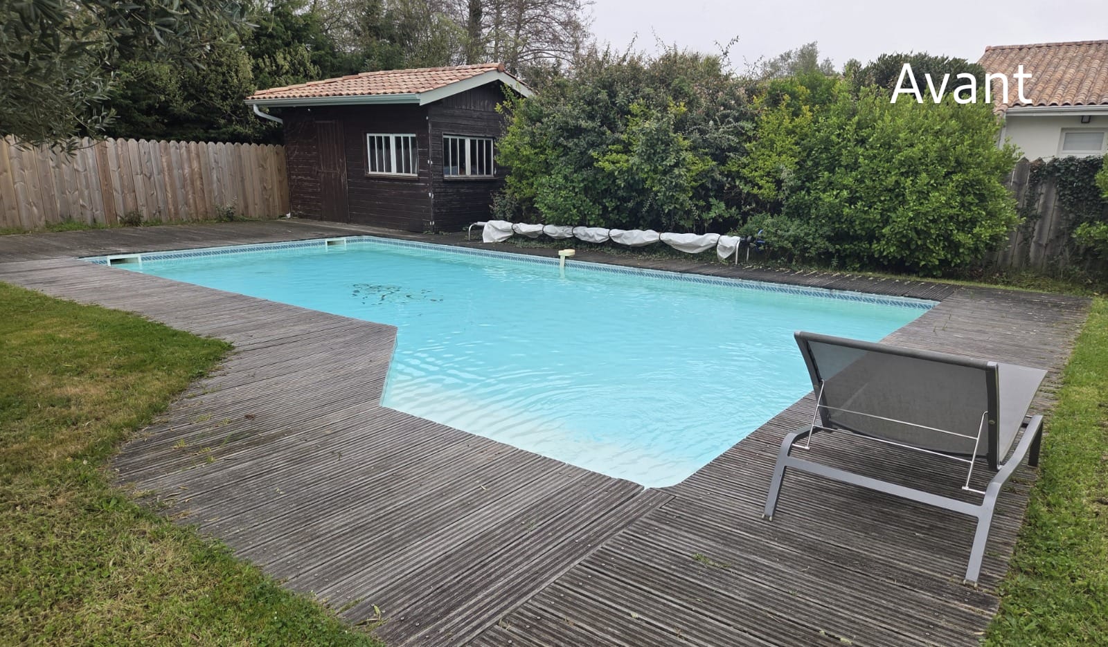 jardin avec piscine avant conception à La teste de buch